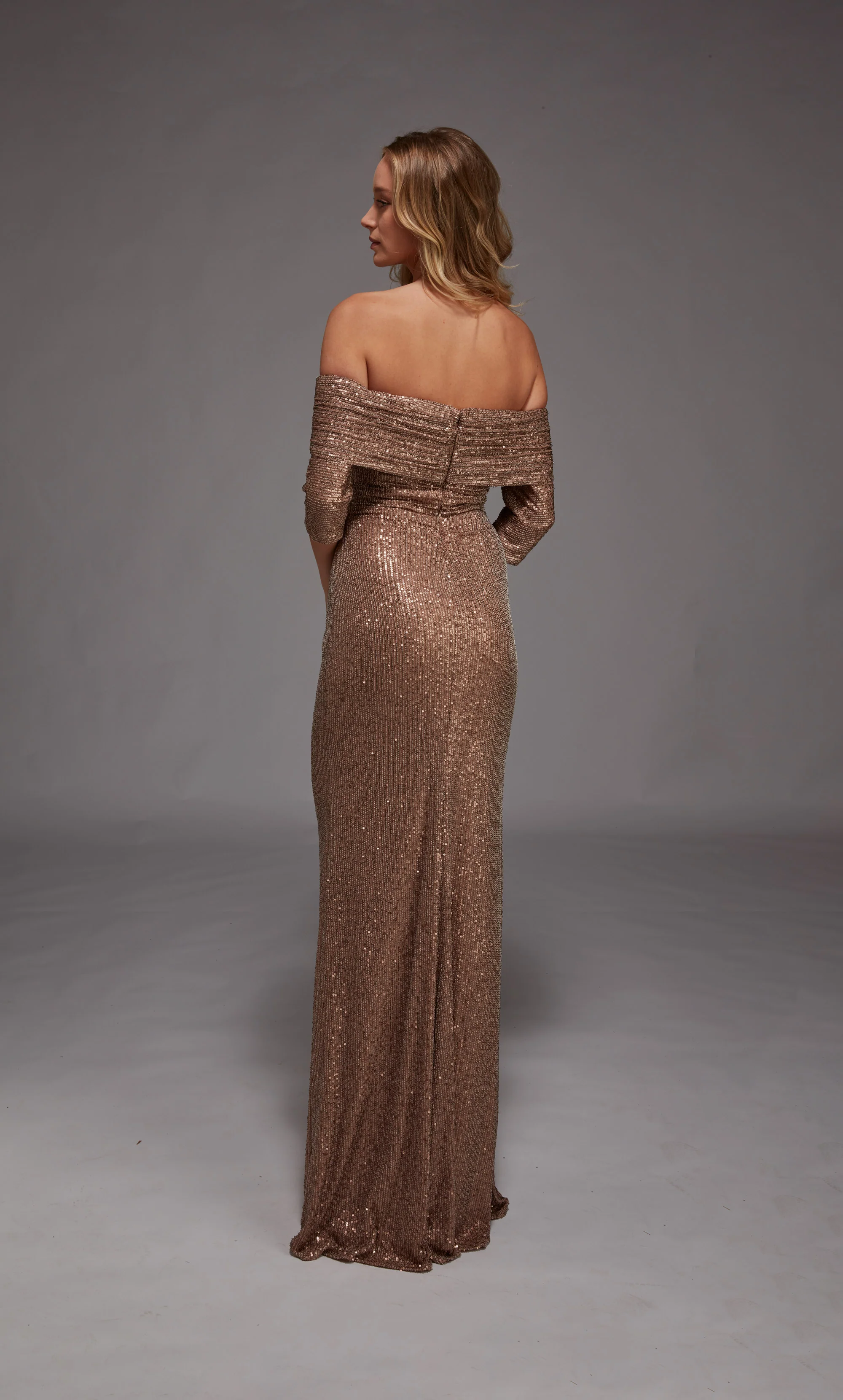 ALYCE Paris 27787 Special Occasion Off The Shoulder Neckline Shimmery/sparkly Straight Dress - Image 3