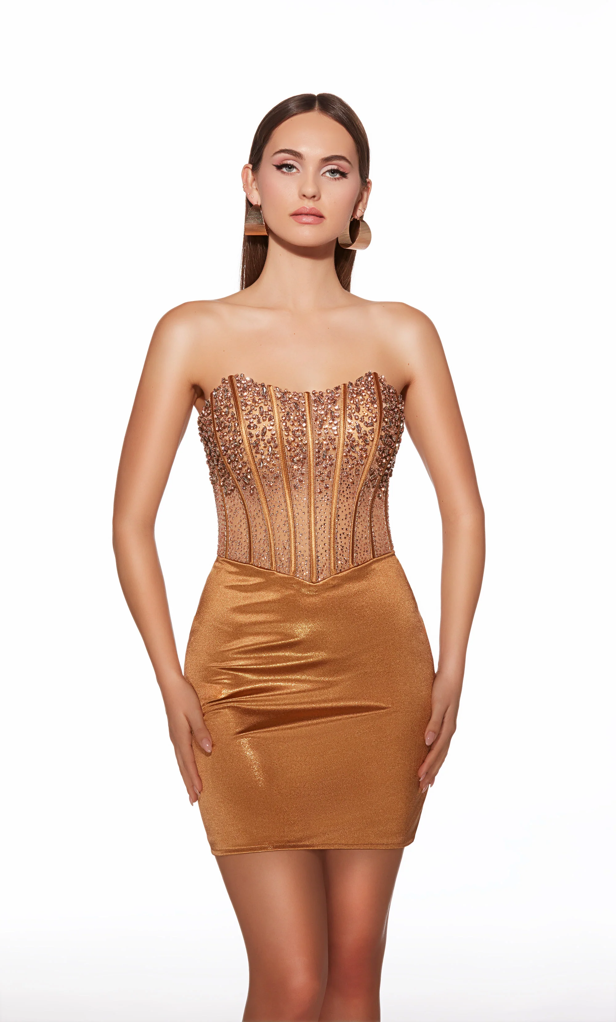ALYCE Paris 40122 Homecoming Short Scoop Neckline Corset Straight Dress - Image 3