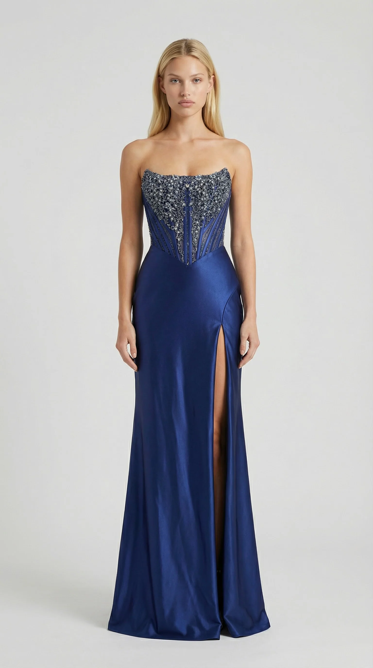 ALYCE Paris 62034 Alyce Long Scoop Neckline Corset Straight Dress - Image 7