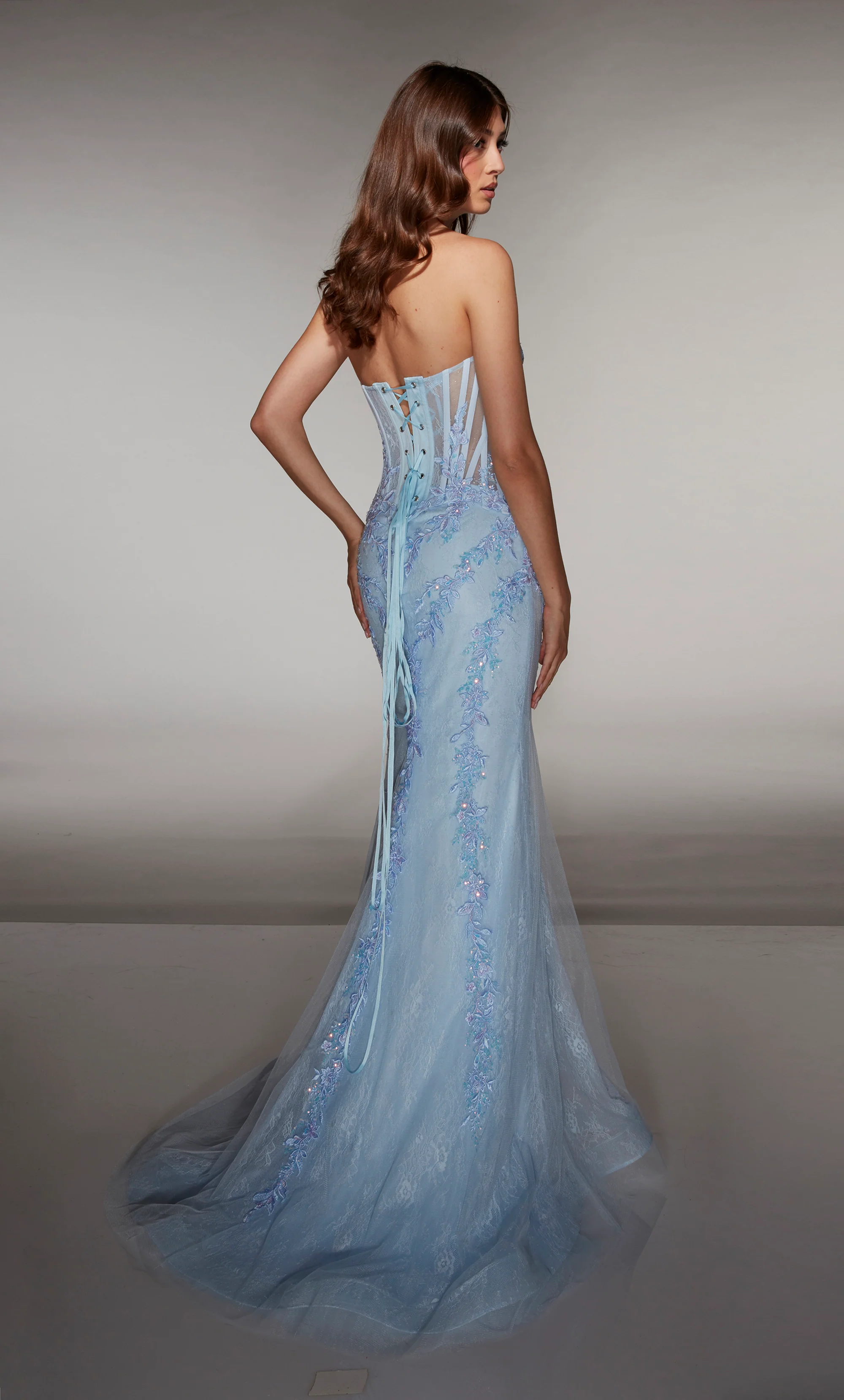 ALYCE Paris 62036 Alyce Long Scoop Neckline Corset Mermaid Dress - Image 3