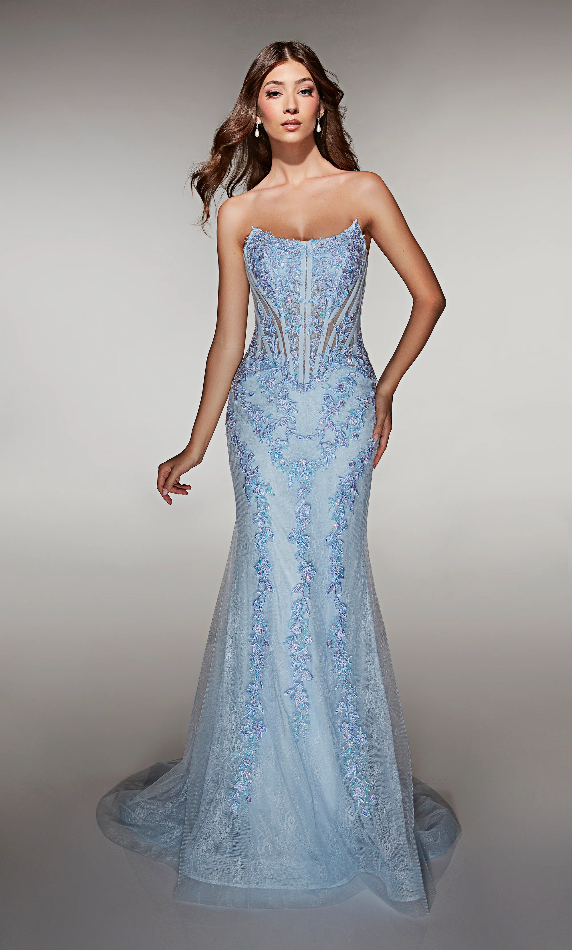 ALYCE Paris 62036 Alyce Long Scoop Neckline Corset Mermaid Dress - Image 4