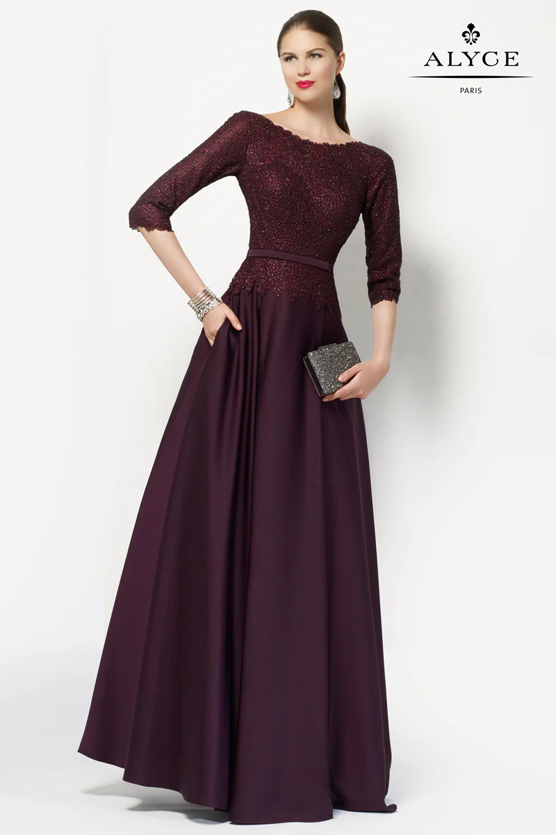 ALYCE Paris 27099 Special Occasion Boat Modest A Line Dress - Image 5