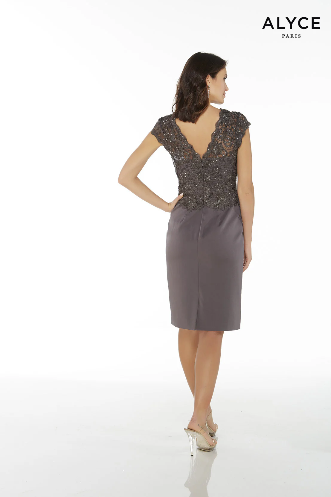 ALYCE Paris 27441 Special Occasion V-neckline Shimmery/sparkly Straight Dress - Image 6