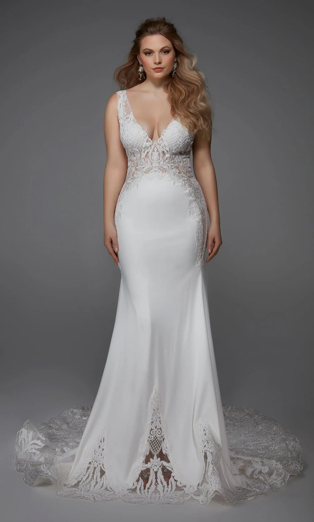 ALYCE Paris 5065 Bridal V-neckline Elegant Mermaid Dress - Image 11