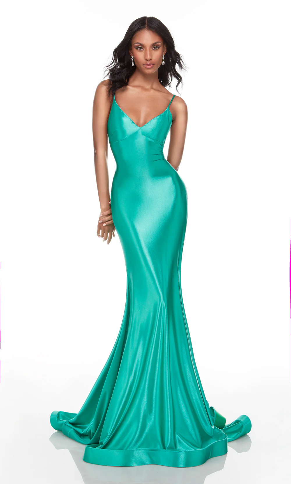ALYCE Paris 61169 Alyce Long V-neckline Simple Mermaid Dress - Image 8