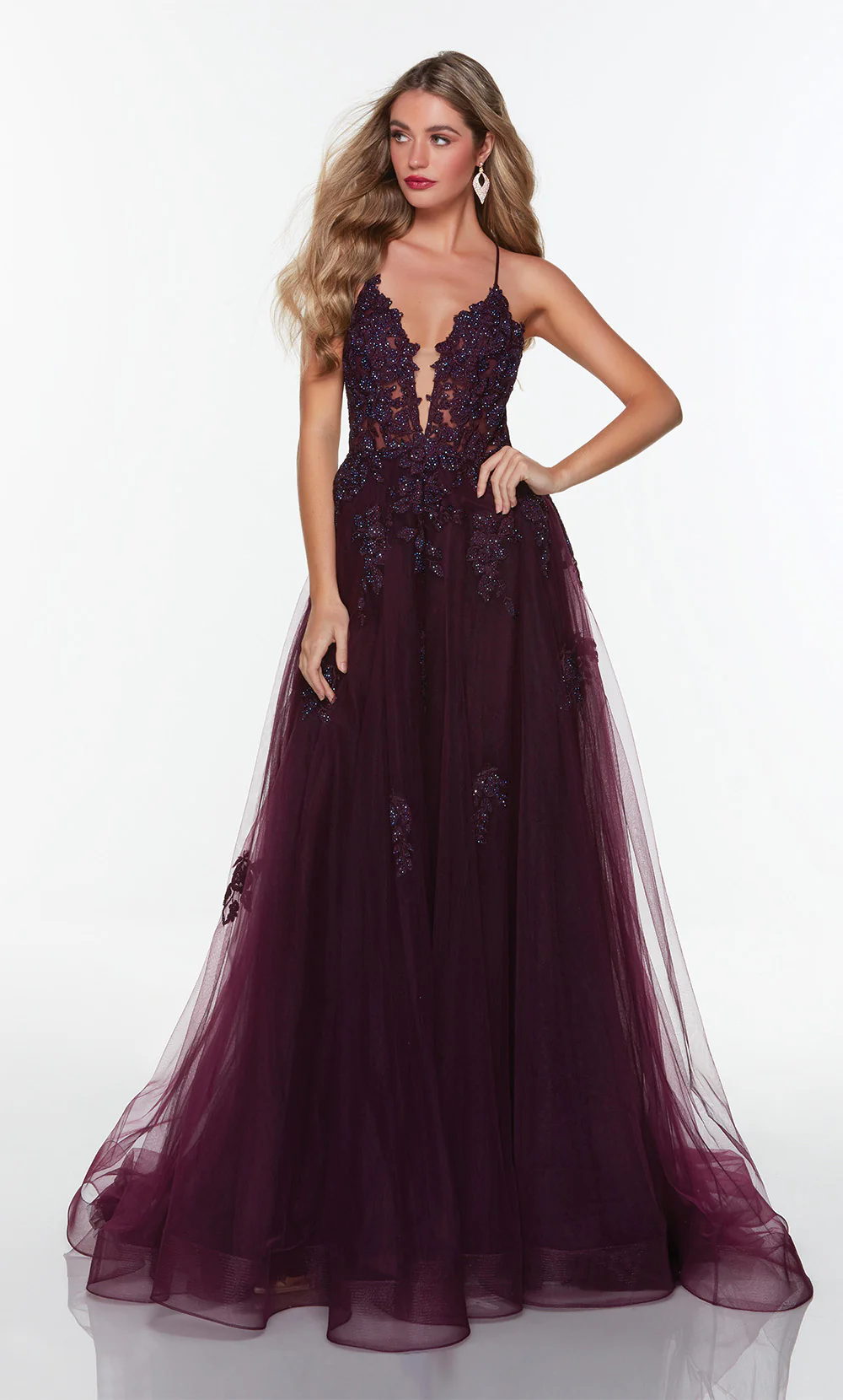 ALYCE Paris 61263 Alyce Long Plunging Neckline Slit Ballgown Dress - Image 3