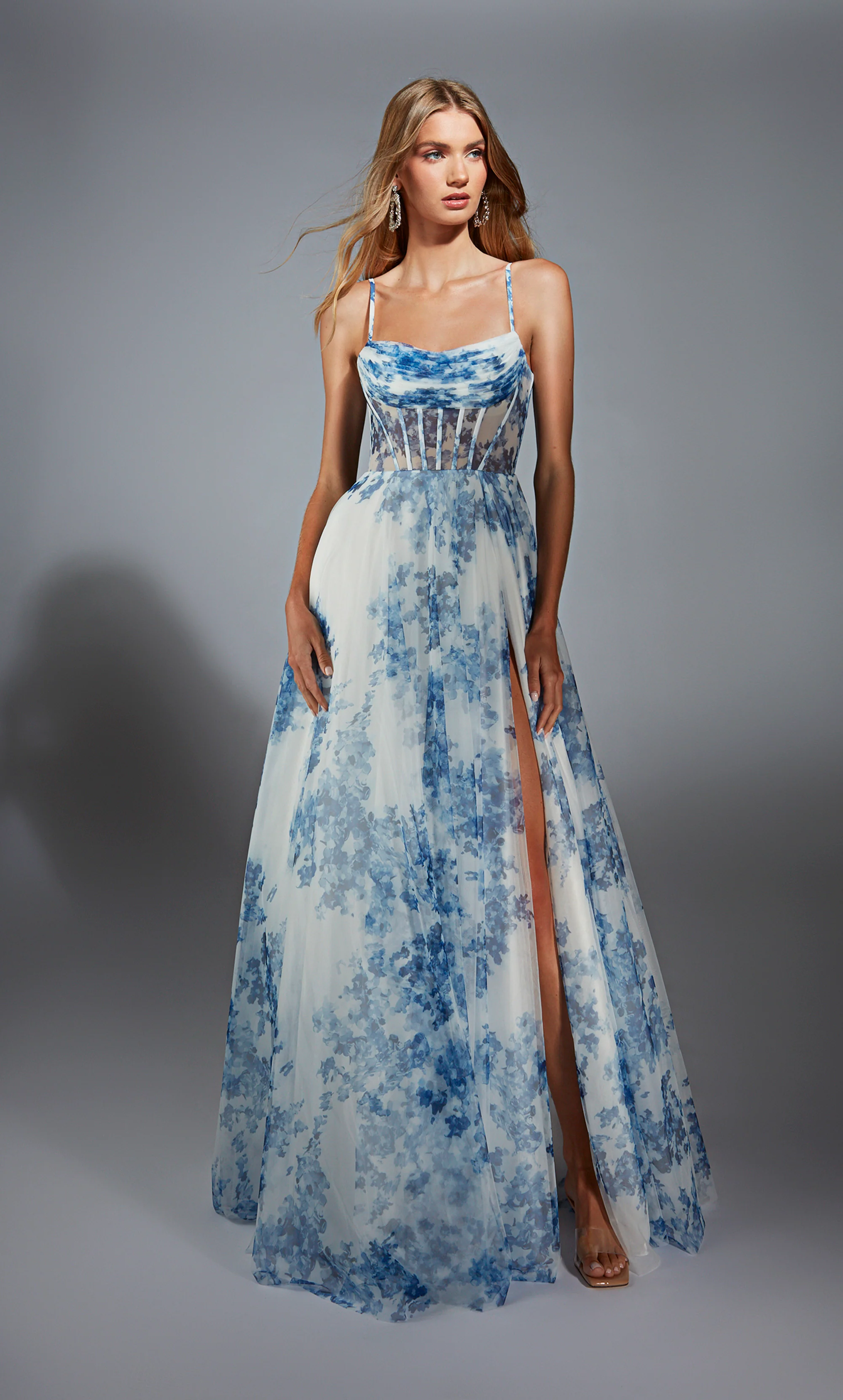 ALYCE Paris 61752 Alyce Long Cowl Neckline Corset A Line Dress - Image 8