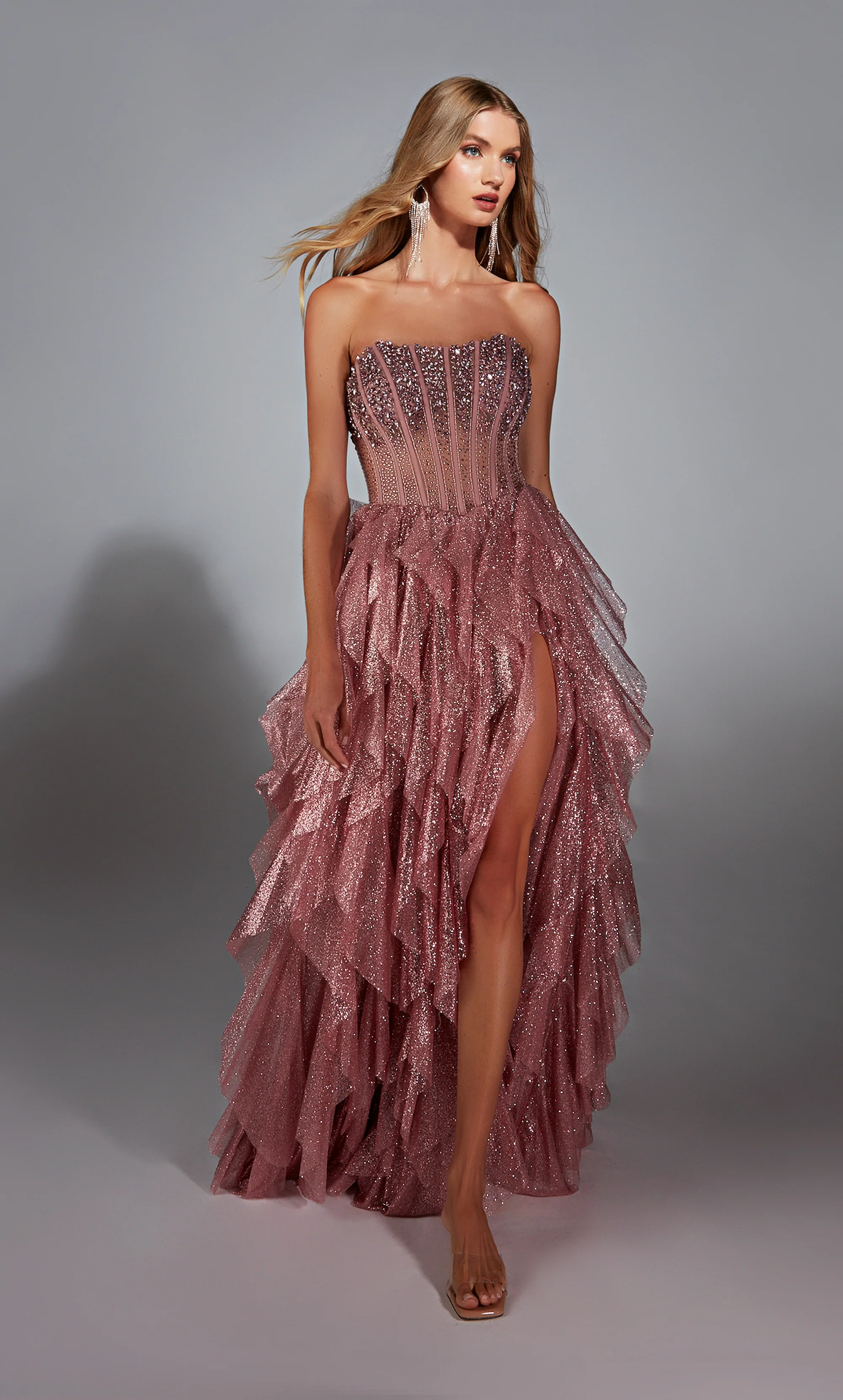 ALYCE Paris 61762 Alyce Long Strapless Neckline Shimmery/sparkly A Line Dress - Image 5