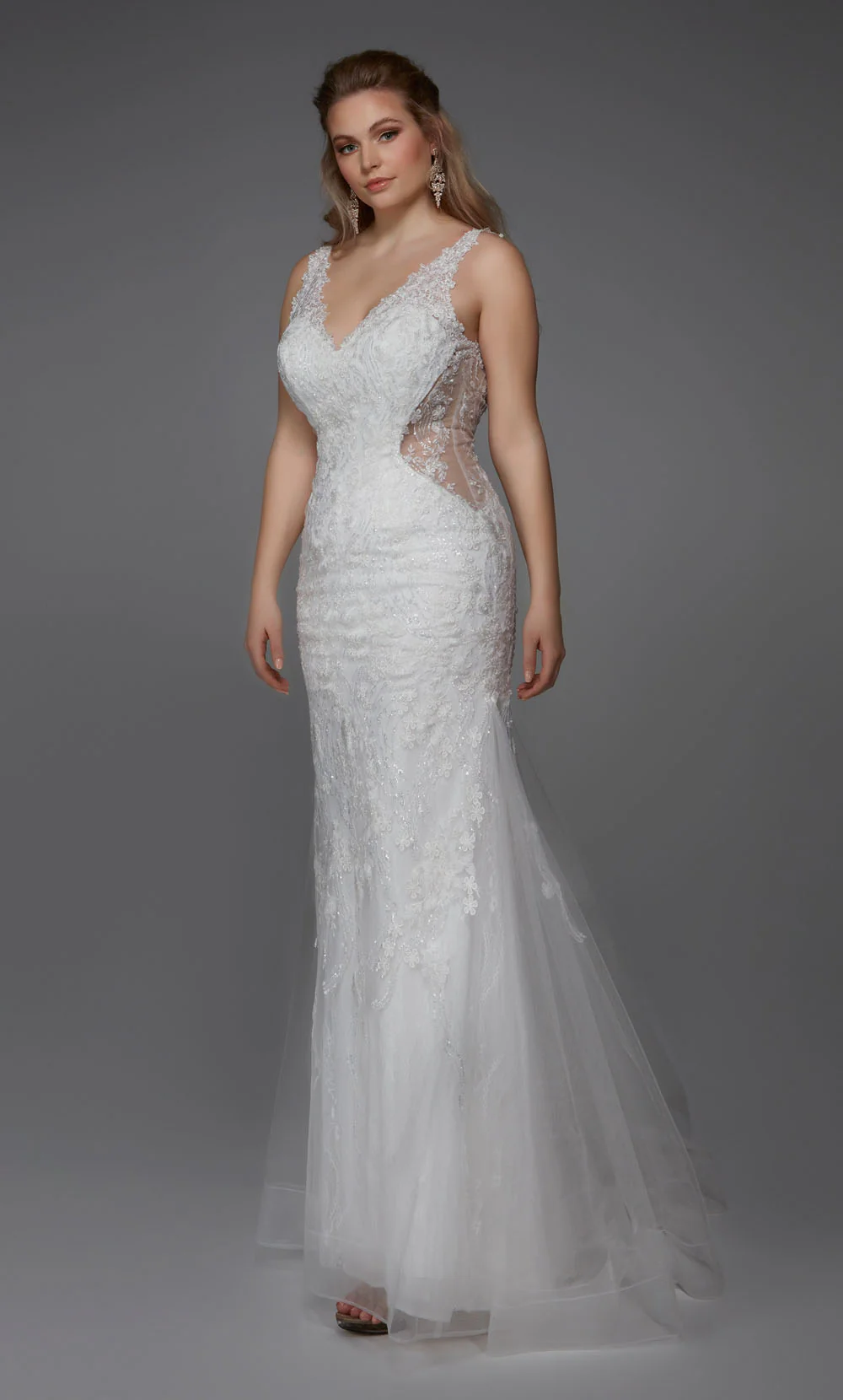ALYCE Paris 7017 Bridal V-neckline Embellished Mermaid Dress - Image 3