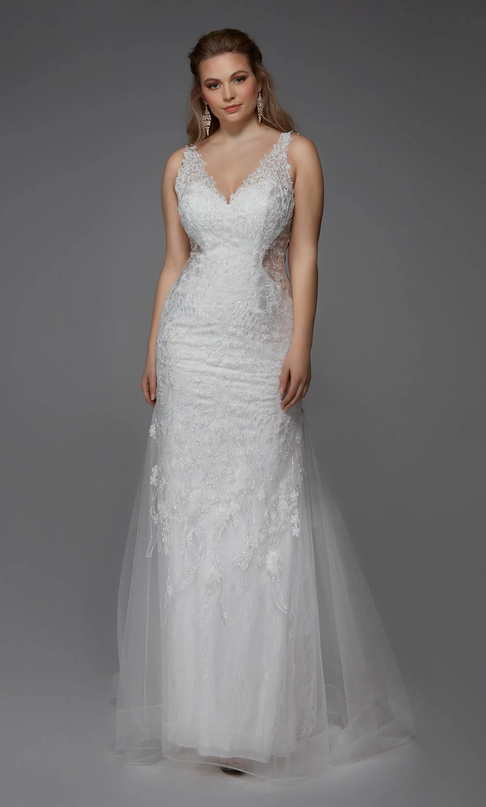ALYCE Paris 7017 Bridal V-neckline Embellished Mermaid Dress - Image 4