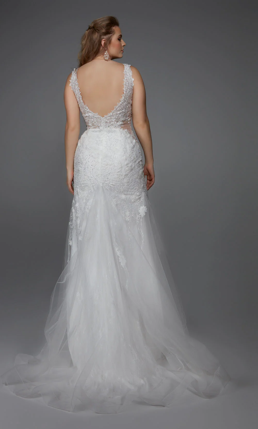 ALYCE Paris 7017 Bridal V-neckline Embellished Mermaid Dress - Image 5