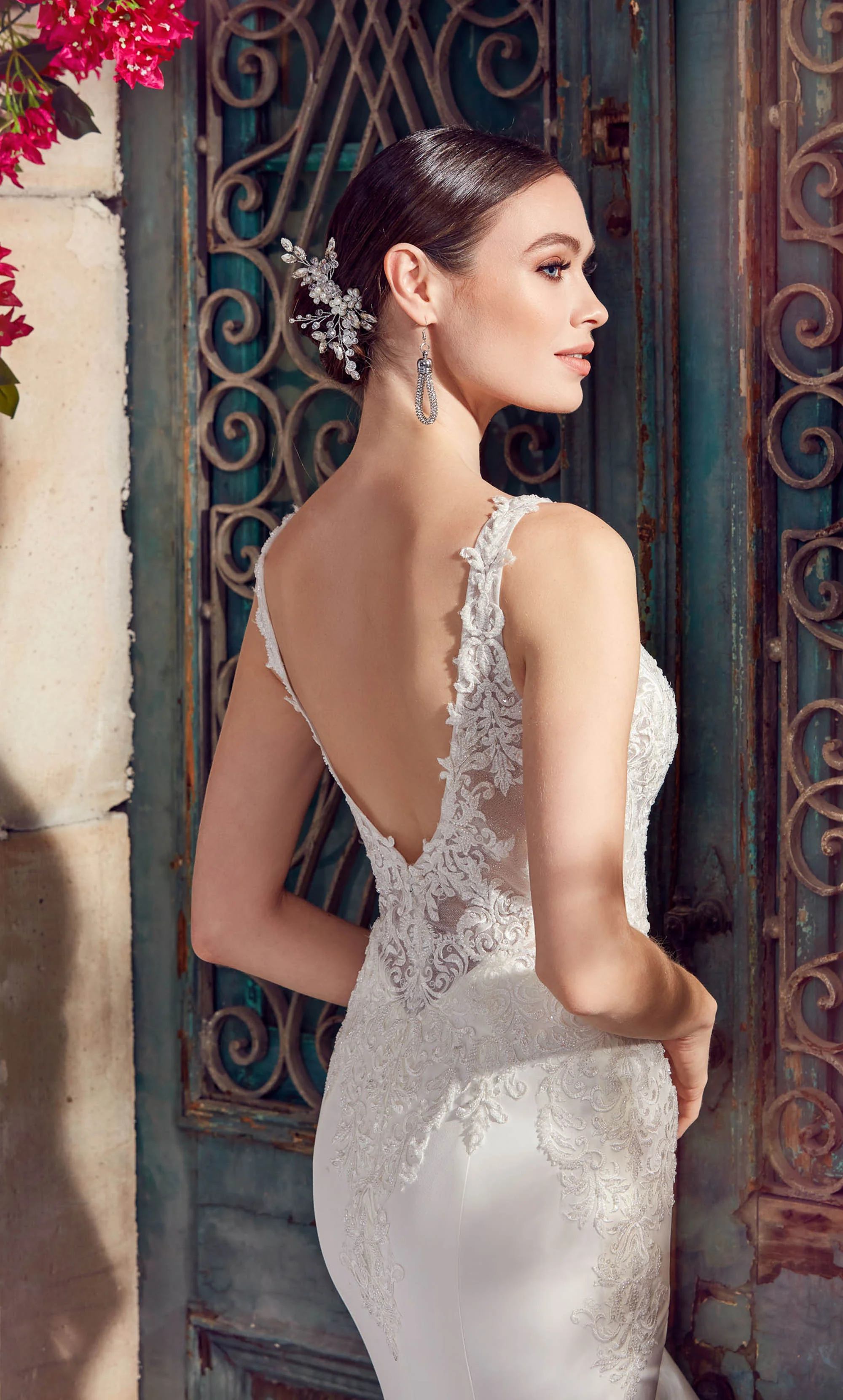 ALYCE Paris 7027 Bridal Plunging Neckline Train Mermaid Dress - Image 3